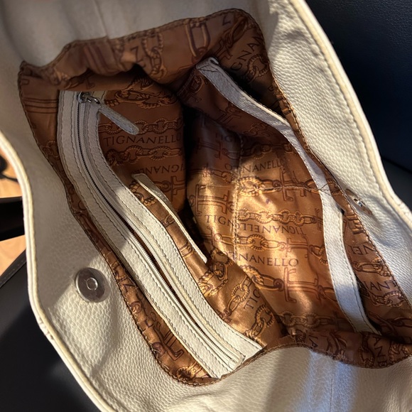 TIGNANELLO Leather Hobo Bag - Cream/light tan color - Picture 4 of 7